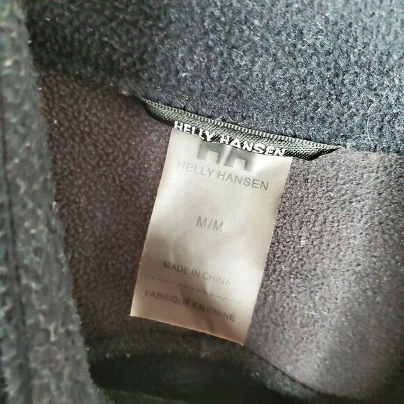 Helly Hansen Black White Fleece Full Zip Jacket Womems Medium Embroidered Floral - Picture 2 of 8